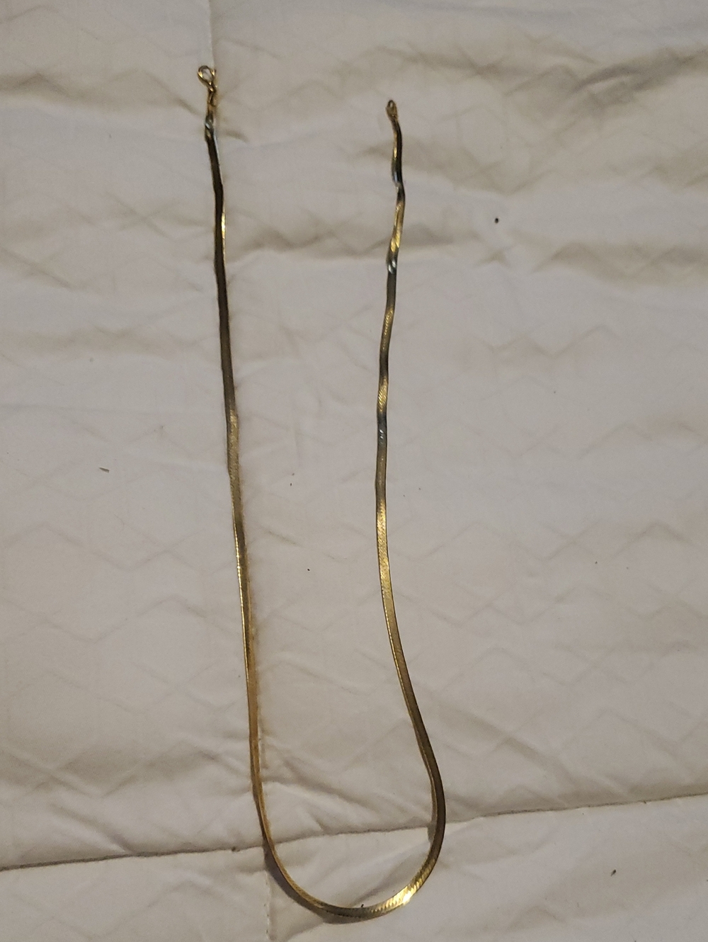 14k ITALY JW Real Gold Herringbone Necklace